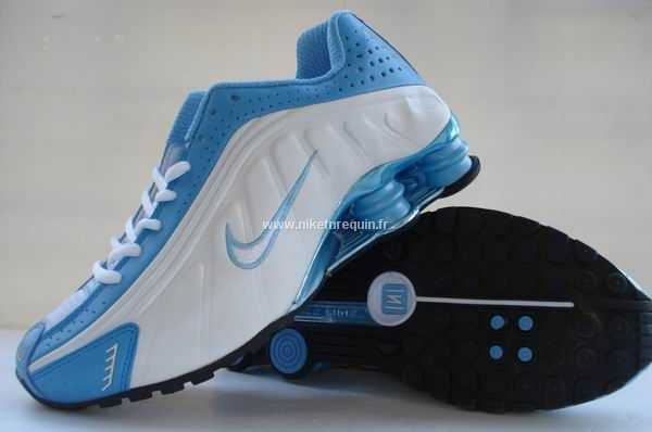 Nike Shox R4 Nz Femmes Blanc Bleu